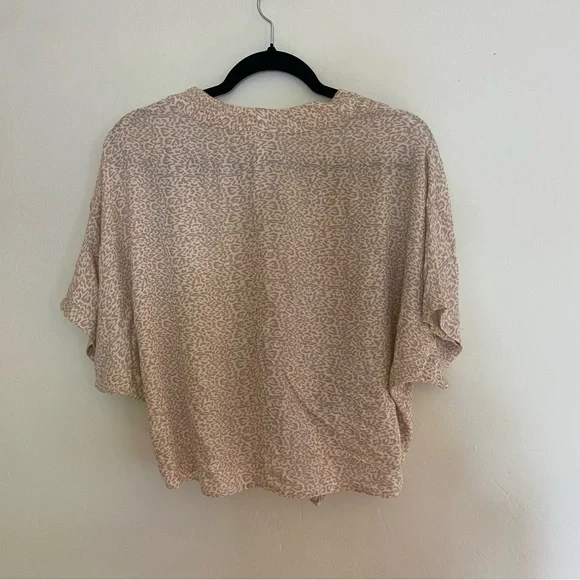 3/$15 Tie-Front Leopard Print Blouse - Picture 5 of 5